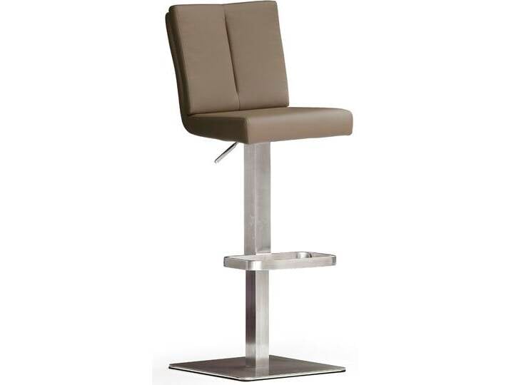 Bistrostuhl MCA FURNITURE BARBECOOL Barhocker Bistrostuhl Tresenhocker , braun (cappuccino, edelstahl gebürstet), B:40cm H:89cm T:53cm, Kunstleder, Stühle, mit Rückenlehne, Bodenplatte eckig, 180drehbar, Sitzhöhe von 56-81 cm von MCA-furniture