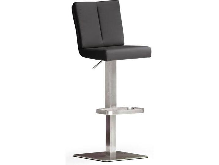 Bistrostuhl MCA FURNITURE BARBECOOL Barhocker Bistrostuhl Tresenhocker , schwarz (schwarz, edelstahl gebürstet), B:40cm H:89cm T:53cm, Kunstleder, Stühle, mit Rückenlehne, Bodenplatte eckig, 180drehbar, Sitzhöhe von 56-81 cm von MCA-furniture
