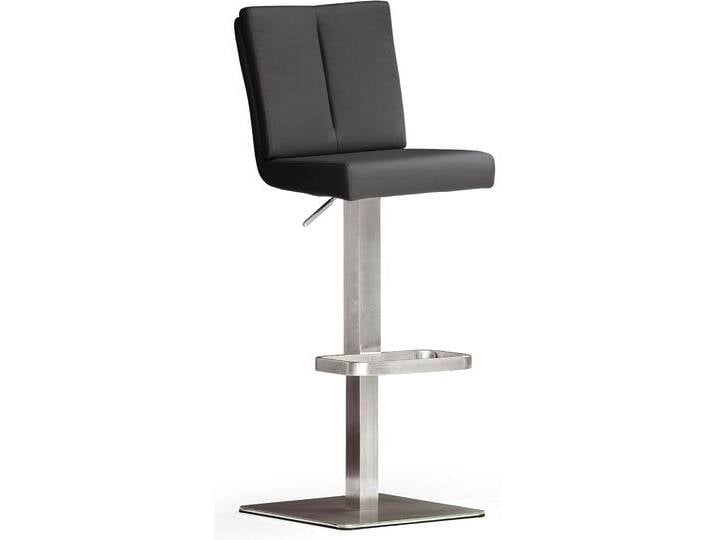 Bistrostuhl MCA FURNITURE BARBECOOL Barhocker Bistrostuhl Tresenhocker , schwarz (schwarz, edelstahl gebürstet), B:40cm H:89cm T:53cm, Kunstleder, Stühle, mit Rückenlehne, Bodenplatte eckig, 180drehbar, Sitzhöhe von 56-81 cm von MCA-furniture