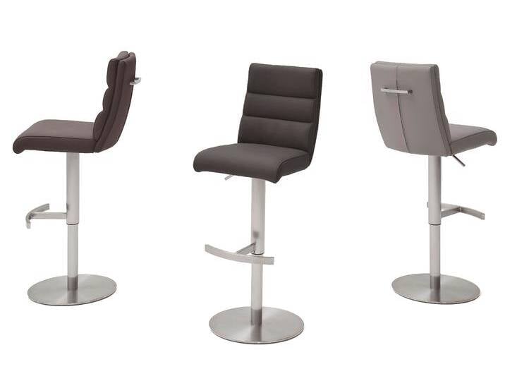 Bistrostuhl MCA FURNITURE GIULIA Barstuhl Tresenstuhl Tresenhocker , grau (anthrazit, edelstahl gebürstet), B:39cm H:88cm T:54cm, Stühle, Barhocker,Bistrohocker,Barstuhl,drehbar,Sitzhöhe 53-78cm,mit Lehne von MCA-furniture