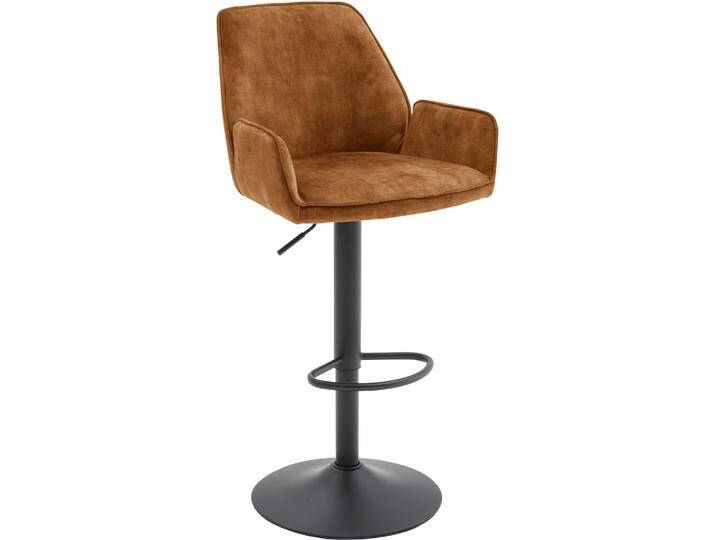 Bistrostuhl MCA FURNITURE OTTAWA Tresenstuhl Barstuhl Barmöbel Bistro , gelb (curry, schwarz matt lackiert), B:52cm H:91cm T:51cm, Stühle, Barhocker,Bistrostuhl,Barstuhl,drehbar,belastbar120kg,Sitzhöhe 63-84cm von MCA-furniture