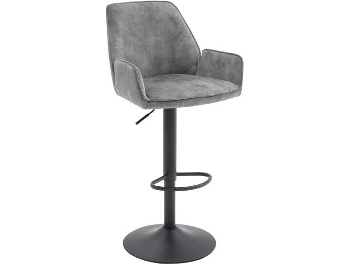 Bistrostuhl MCA FURNITURE OTTAWA Tresenstuhl Barstuhl Barmöbel Bistro , grau (grau, schwarz matt lackiert), B:52cm H:91cm T:51cm, Stühle, Barhocker,Bistrostuhl,Barstuhl,drehbar,belastbar120kg,Sitzhöhe 63-84cm von MCA-furniture