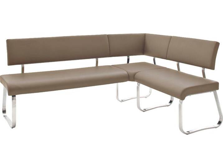 Eckbank MCA FURNITURE Arco , braun (cappuccino), B:189cm H:86cm T:138cm, 100% Leder, Sitzbänke, Eckbank frei im Raum stellbar, Breite 200 cm, belastbar bis 500 kg von MCA-furniture