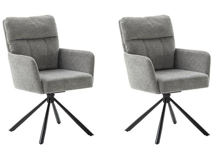 Esszimmerstuhl MCA FURNITURE UTICA , grau (grau, schwarz), B:60cm H:92cm T:67cm, Polyester, Stühle, (2er-Set), drehbar 180, Taschenfederkern, Sitzhöhe ca. 50 cm von MCA-furniture