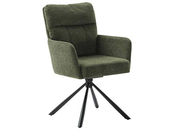 Esszimmerstuhl MCA FURNITURE UTICA , grün (olive, schwarz), B:60cm H:92cm T:67cm, Polyester, Stühle, (2er-Set), drehbar 180, Taschenfederkern, Sitzhöhe ca. 50 cm von MCA-furniture