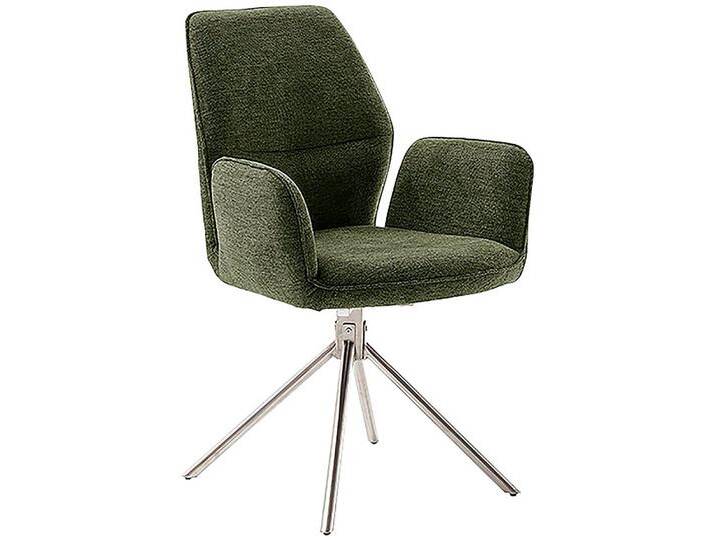 Esszimmerstuhl MCA FURNITURE GREYTON , grün (olive, edelstahl gebürstet), B:61cm H:91cm T:63cm, Stühle, (2er-Set), drehbar 180, Belastbarkeit 120 kg, Sitzhöhe ca. 50 cm von MCA-furniture