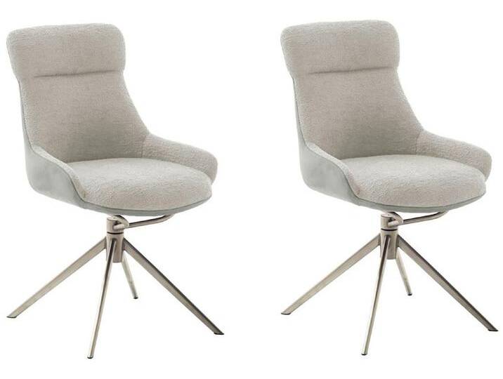 Esszimmerstuhl MCA FURNITURE PELION , grau (lichtgrau, edelstahl), B:55cm H:90cm T:45cm, Polyester, Stühle, (2er-Set), drehbar 360, Dreh- & Schwingfunktion, Sitzhöhe ca. 50 cm von MCA-furniture