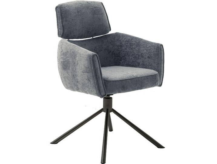 Esszimmerstuhl MCA FURNITURE QUEBEC , grau (anthrazit, schwarz matt lackiert), B:60cm H:92cm T:64cm, Stühle, (2er-Set), 360 drehbar, Taschenfederkern, Sitzhöhe ca. 51 cm von MCA-furniture