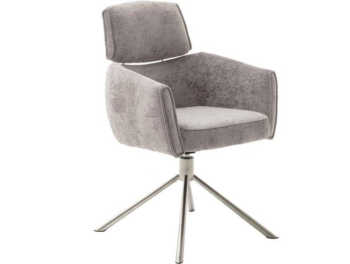 Esszimmerstuhl MCA FURNITURE QUEBEC , grau (taupe, edelstahl gebürstet), B:60cm H:92cm T:64cm, Stühle, (2er-Set), 360 drehbar, Taschenfederkern, Sitzhöhe ca. 51 cm von MCA-furniture