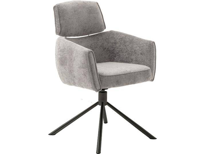 Esszimmerstuhl MCA FURNITURE QUEBEC , grau (taupe, schwarz matt lackiert), B:60cm H:92cm T:64cm, Stühle, (2er-Set), 360 drehbar, Taschenfederkern, Sitzhöhe ca. 51 cm von MCA-furniture