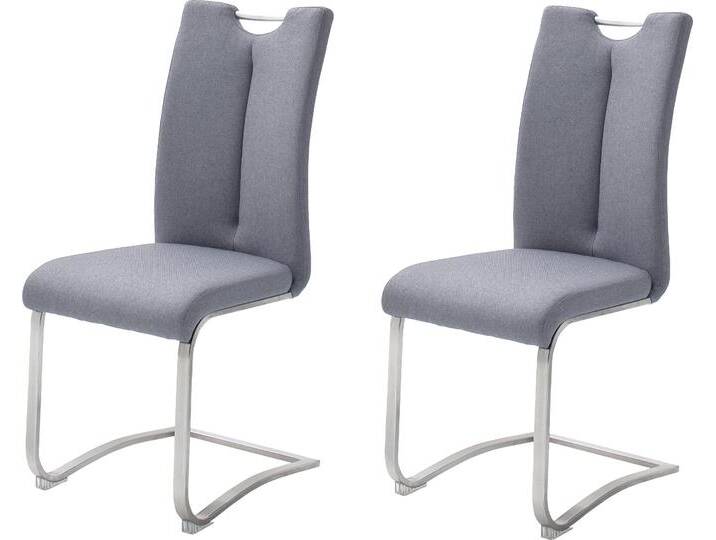 Freischwinger MCA FURNITURE Artos XL , grau (grau, edelstahl gebürstet), B:45cm H:102cm T:58cm, Polyester, Stühle, 2-er Set, Stuhl mit Griffloch, belastbarkeit bis 140 kg von MCA-furniture