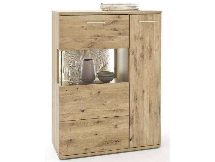 Highboard 1 Santori Eiche Bianco LED Beleuchtung mit 2er Set LED Band 30 cm von MCA-furniture