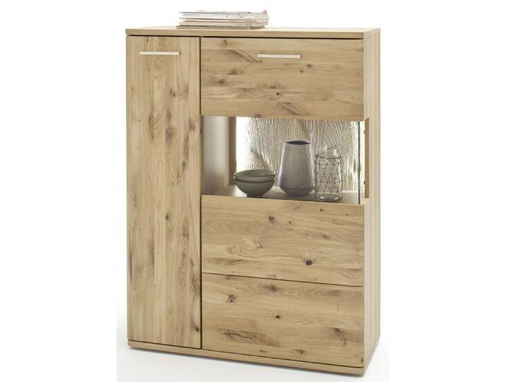 Highboard 1 Santori Eiche Bianco LED Beleuchtung mit 2er Set LED Band 30 cm von MCA-furniture
