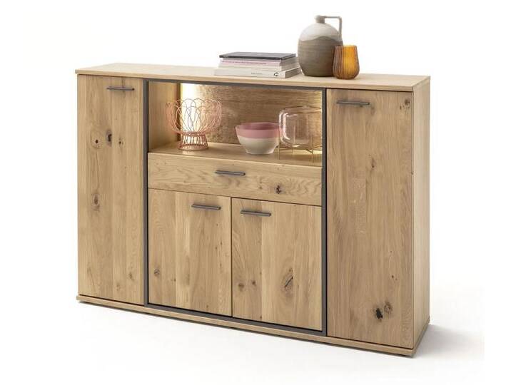 Highboard Campinas Asteiche Bianco mit 2er Set LED Bandbeleuchtung 30 cm von MCA-furniture