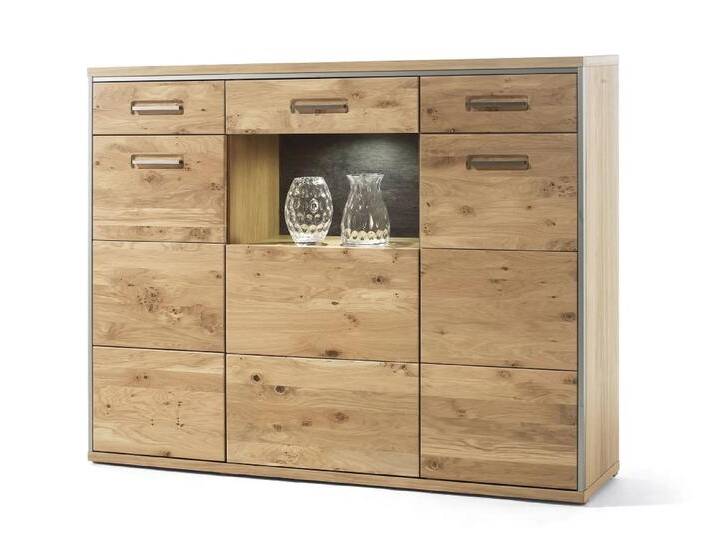 Highboard Espero Asteiche Bianco massiv mit 1er Set LED Unterbauspot von MCA-furniture