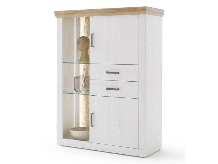 Highboard Madrid Landhaus Pinie Aurelio/ Grandson Oak mit 2er set LED Band 135 cm von MCA-furniture