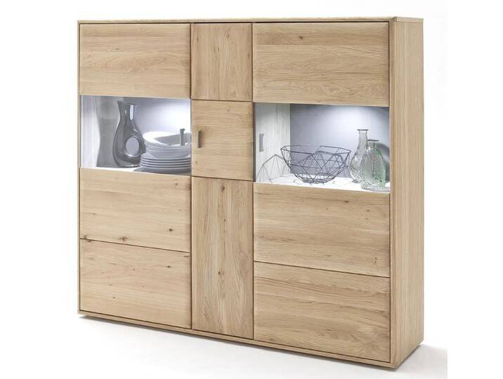 Kombi-Highboard Tarragona Eiche Bianco mit 2er Set LED Unterbauspot Kombi-Highboard Tarragona Eiche Bianco mit 2er Set LED Unterbauspot von MCA-furniture