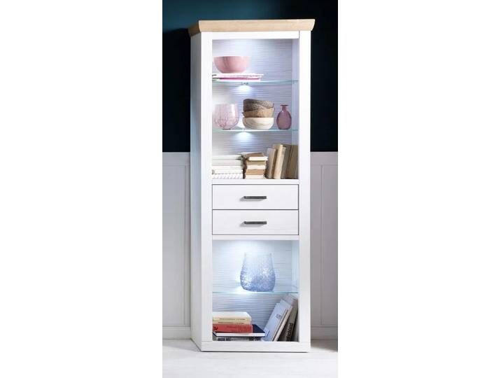 Kombi-Regal Brixen Landhaus modern Pinie Aurelio / Grandson Oak mit 2er Set LED Unterbauspots von MCA-furniture