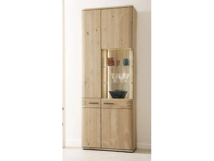 Kombi-Vitrine Salvador Balkeneiche Bianco mit 2er Set LED Beleuchtung 70 cm von MCA-furniture