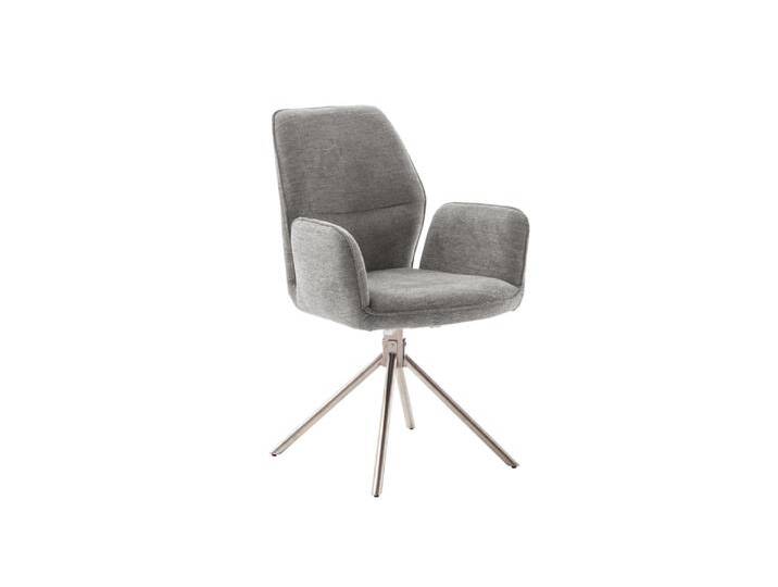 MCA GREYTON 4 Fuß Stuhl mit Armlehnen Edelstahl/Stoffbezug 180° von MCA-furniture