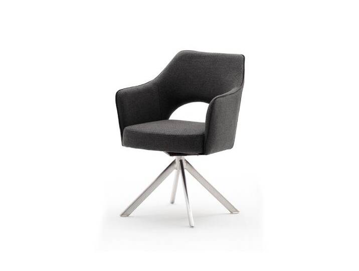 MCA Tonala Polsterstuhl mit Armlehne drehbar Edelstahl/Webstoff von MCA-furniture