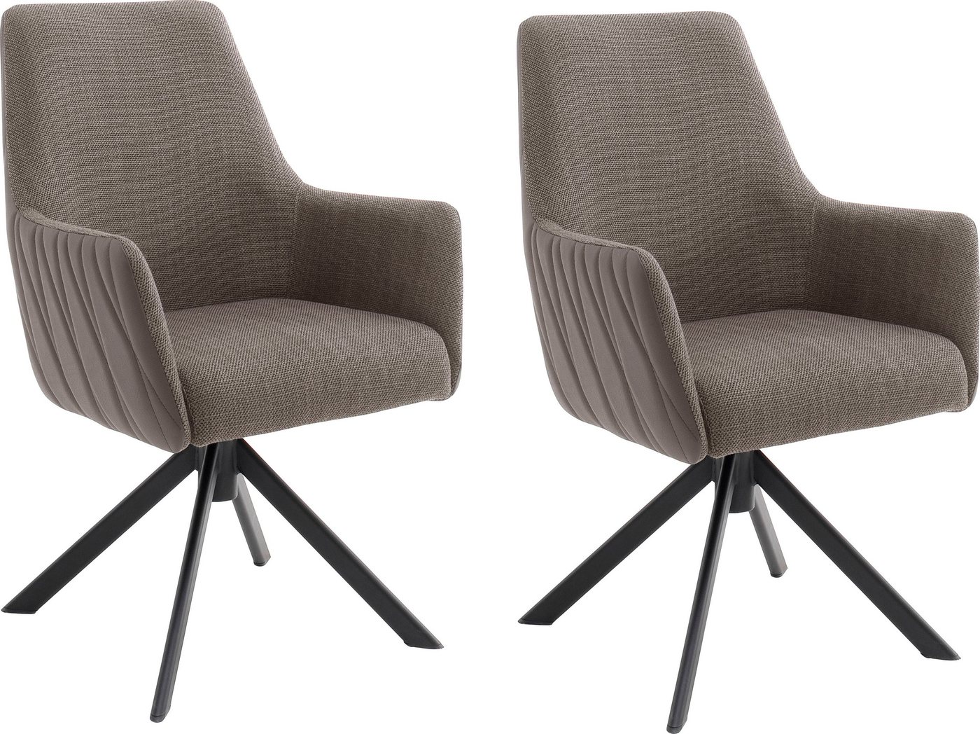MCA furniture 4-Fußstuhl Reynosa (Set, 2 St), Esszimmerstuhl 360°drehbar mit Nivellierung, Belastbar bis 120 kg von MCA furniture