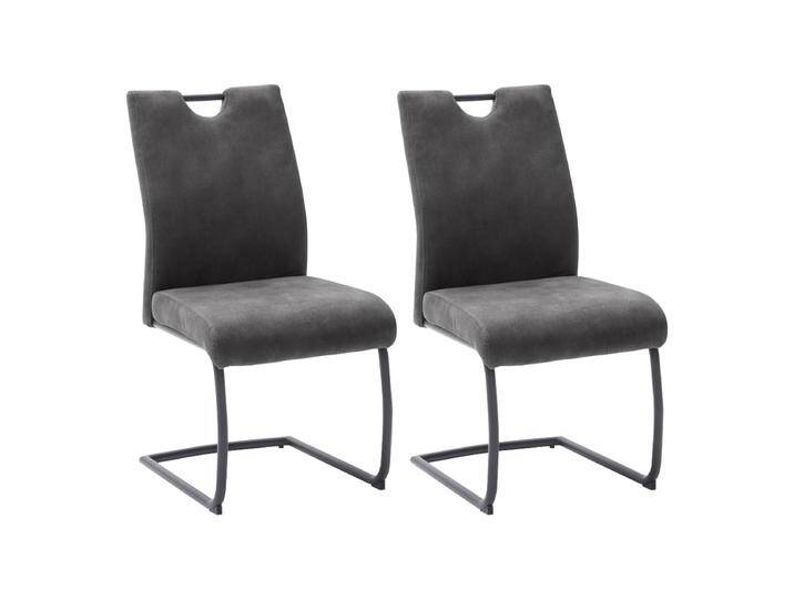 MCA furniture Acroma Esszimmerstuhl im 2er Set mit Schwinggestell matt schwarz Bezug im Antiklook Dunkelgrau MCA furniture Acroma Esszimmerstuhl im 2er Set mit Schwinggestell matt schwarz Bezug im Antiklook Dunkelgrau von MCA-furniture