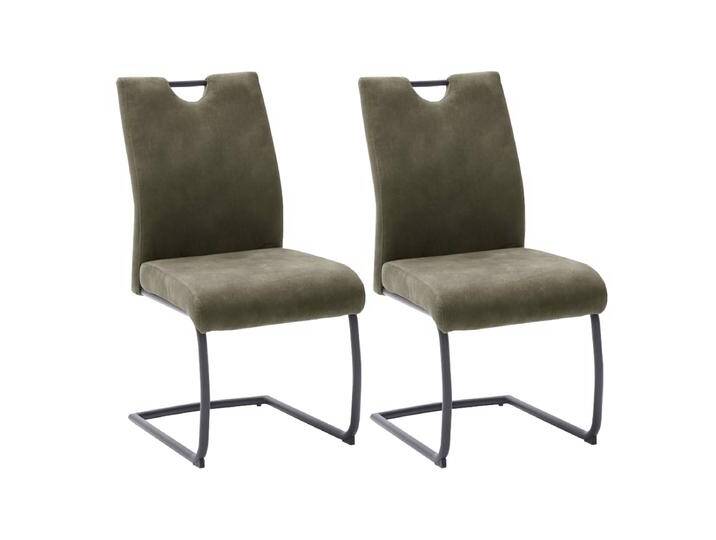 MCA furniture Acroma Esszimmerstuhl im 2er Set mit Schwinggestell matt schwarz Bezug im Antiklook Olive MCA furniture Acroma Esszimmerstuhl im 2er Set mit Schwinggestell matt schwarz Bezug im Antiklook Olive von MCA-furniture