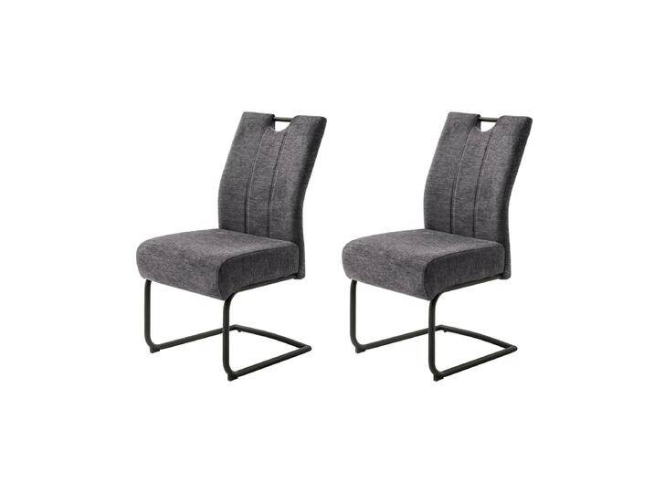 MCA furniture Amery Schwingstuhl im 2er Set mit Luxus Komfortsitz Gestell matt schwarz Bezug in Chenille Optik Anthrazit MCA furniture Amery Schwingstuhl im 2er Set mit Luxus Komfortsitz Gestell matt schwarz Bezug in Chenille Optik Anthrazit von MCA-furniture