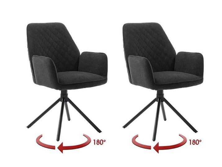 MCA furniture Armlehnstuhl (2-er Set) in Anthrazit - 60x89x64 (BxHxT) (2-er Set) von MCA-furniture
