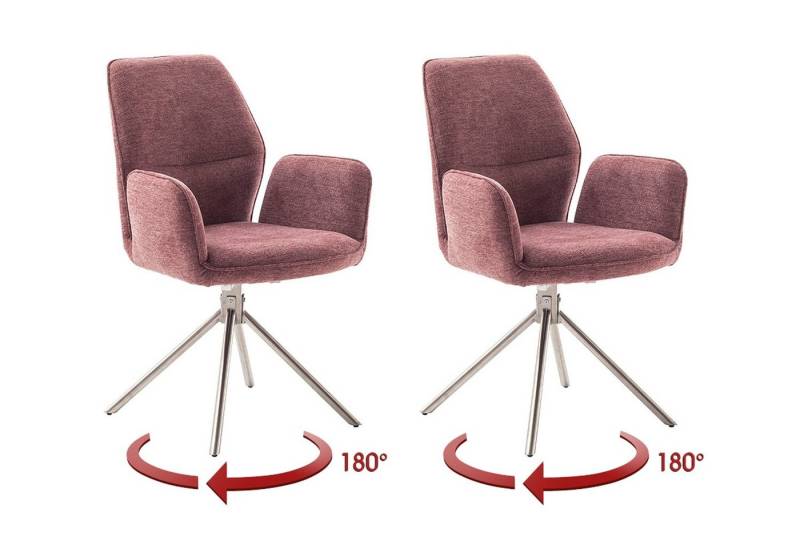 MCA furniture Armlehnstuhl (2-er Set) in Himbeer, Polyester - 61x91x63cm (BxHxT) (2-er Set) von MCA furniture