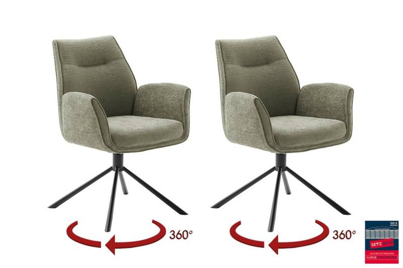 MCA furniture Armlehnstuhl (2-er Set) in Olive, Polyester - 64x90x66cm (BxHxT) (2-er Set) von MCA furniture