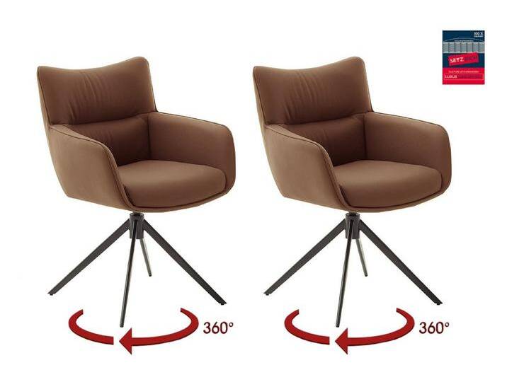 MCA furniture Armlehnstuhl (2-er Set) in Rostbraun, Leder - 61x88x63cm (BxHxT) (2-er Set), braun von MCA-furniture