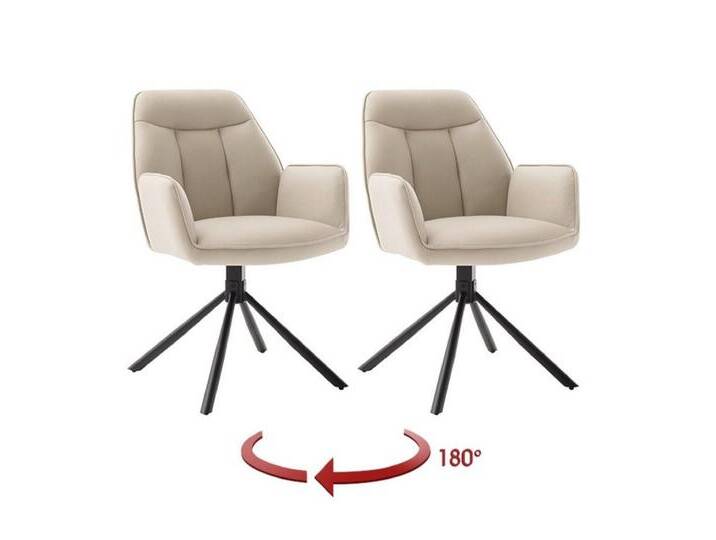 MCA furniture Armlehnstuhl (2er-Set) drehbar, Bezug creme - 62x89x64cm (BxHxT) von MCA-furniture