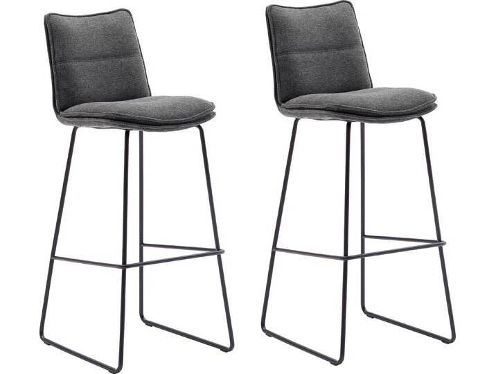 MCA furniture Barhocker Hampton (Set, 2 St., 2-er), Barstuhl 180°drehbar mit Nivellierung, bis 120 Kg belastbar, grau, Gestell aus Metall von MCA-furniture