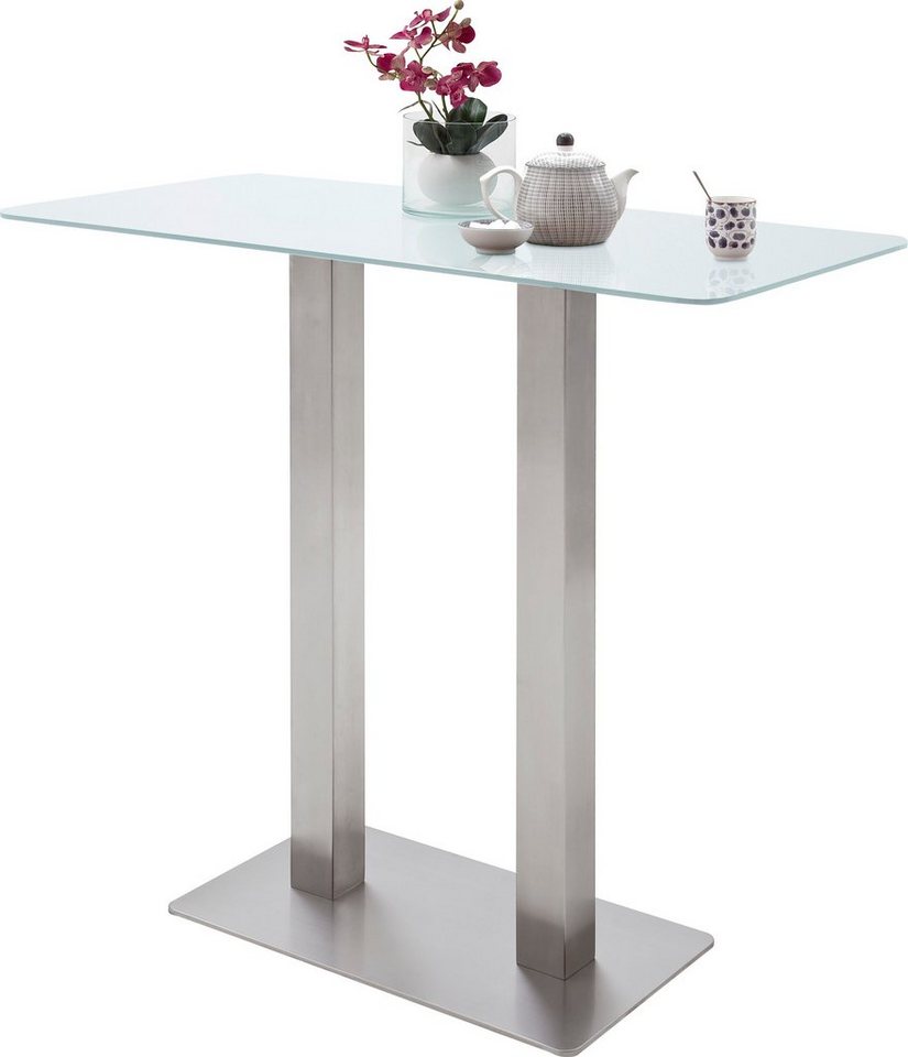 MCA furniture Bartisch Zarina, Bartisch mit Glaskeramik Tischplatte mit Edelstahl Gestell von MCA furniture