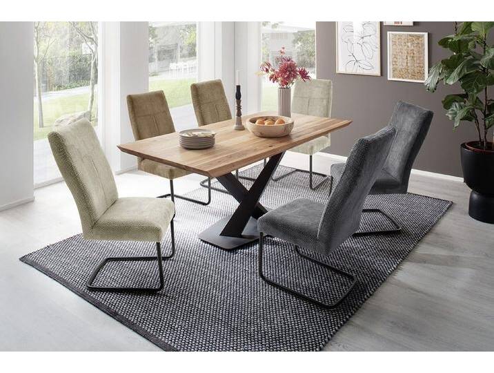 MCA furniture Baumkantentisch in naturfarben/ schwarz - 180x74x90 (BxHxT), schwarz von MCA-furniture