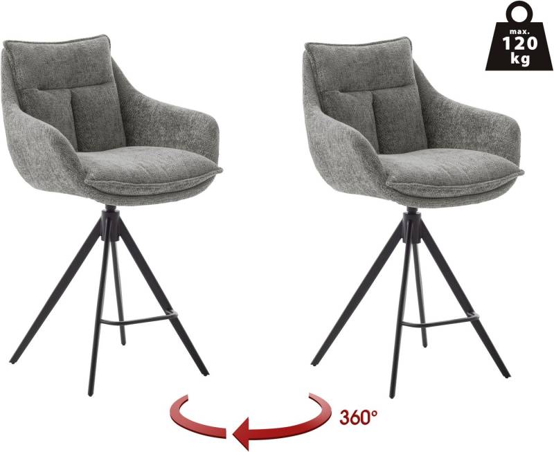 MCA furniture Bistrostuhl Parker Tresenstuhl mit Armlehnen Tresenhocker (Set, 2 St), Barhocker,Barmoebel,Barstuhl,360° drehbar,mit Lehne,belastbar 120 kg von MCA furniture