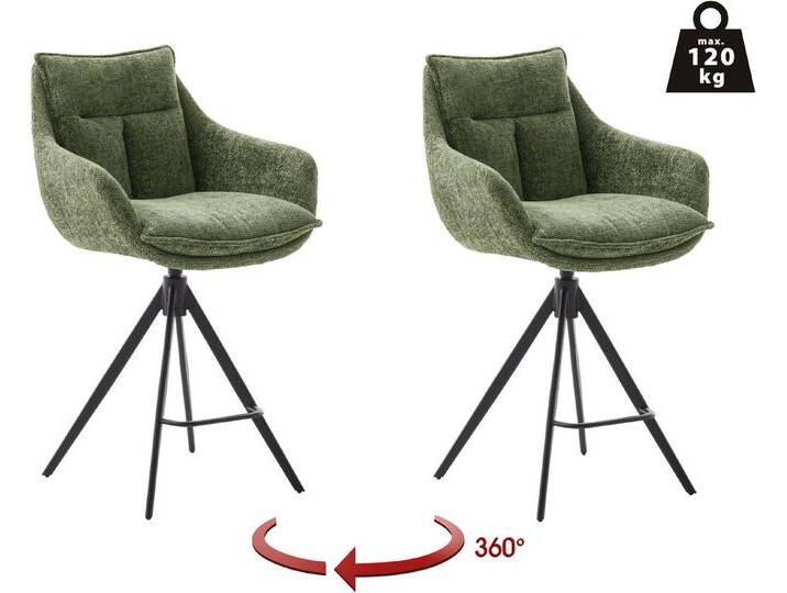 MCA furniture Bistrostuhl Parker Tresenstuhl mit Armlehnen Tresenhocker (Set, 2 St), Barhocker,Barmoebel,Barstuhl,360° drehbar,mit Lehne,belastbar 120 kg von MCA-furniture
