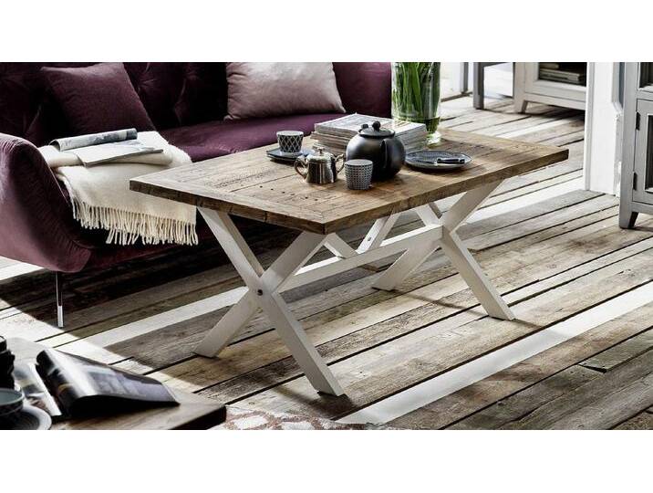 MCA furniture Couchtisch Couchtisch BYRON Kiefer massiv weiß und Vintage braun 120cm von MCA-furniture