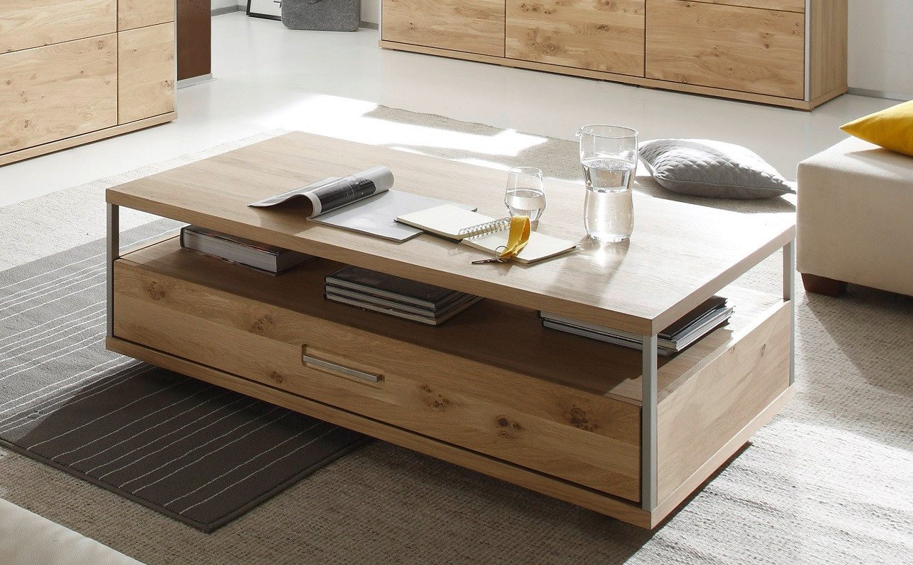 MCA furniture Couchtisch Couchtisch Espero, auf Rollen, 115x70, Asteiche Bianco (No-Set), Breite 115 cm, Tisch aus Massivholz, Holzwerkstoff von MCA furniture