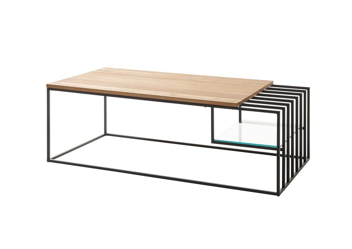 MCA furniture Couchtisch Couchtisch Juba, Eiche massiv, 120x60, Eichefarben / schwarz (no-Set), Breite 120 cm,Tischplatte aus Massivholz von MCA furniture