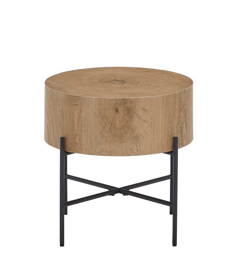 MCA furniture Couchtisch Couchtisch Manacor, rund, eichefarben / schwarz, 45x45x45 (no-Set), Breite 45 cm,Tischplatte aus Holzwerkstoff von MCA furniture