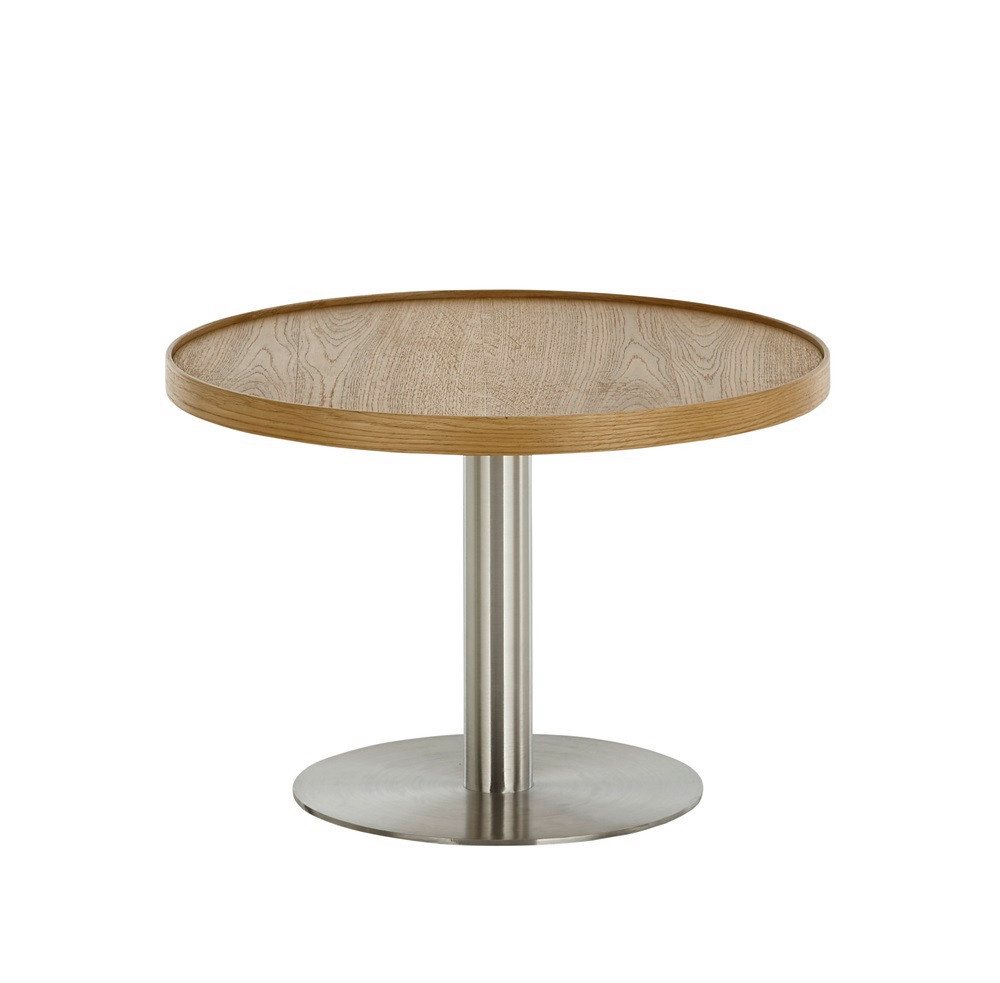 MCA furniture Couchtisch Couchtisch Monteverde, rund, Ø60/Ø80, Eiche / Edelstahl, verschied (no-Set), Breite 60 cm,Tischplatte aus Echtholz furniert von MCA furniture