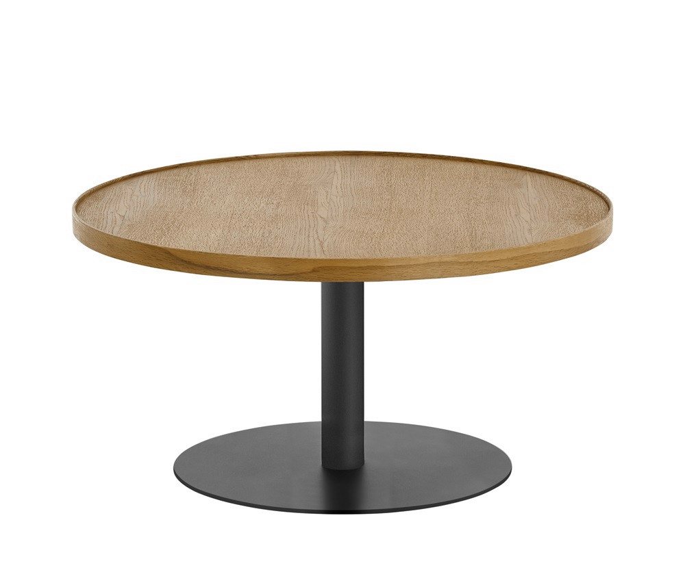 MCA furniture Couchtisch Couchtisch Monteverde, rund, Ø60/Ø80, Eiche / schwarz, verschieden (no-Set), Breite 80 cm,Tischplatte aus Echtholz furniert von MCA furniture