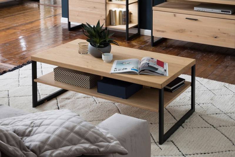 MCA furniture Couchtisch Couchtisch Salerno, mit Ablage, 115x65, Balkeneiche Bianco (no-Set), Breite 115 cm,Tischplatte aus Holzwerkstoff von MCA furniture