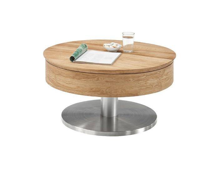 MCA furniture Couchtisch Couchtisch Suva, rund, Ø79, Asteiche, drehbare Tischplatte, auf (no-Set), Breite 79 cm,Tischplatte aus MDF, braun von MCA-furniture