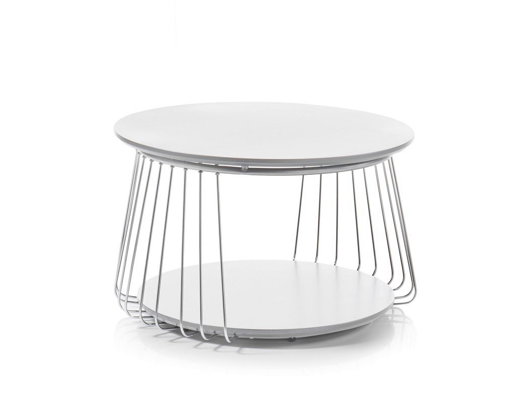MCA furniture Couchtisch Couchtisch Vilnius rund, Ø70, weiß matt / Chromfarben (no-Set), Breite 70 cm,rund,Tischplatte aus MDF von MCA furniture
