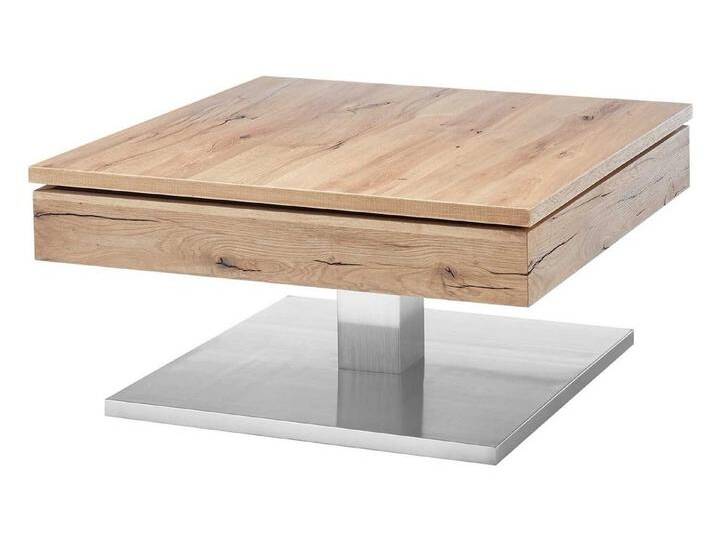 MCA furniture Couchtisch MONROVIA, Asteiche furniert, 75 x 75 cm, Edelstahlgestell, mit drehbarer Tischplatte, braun von MCA-furniture