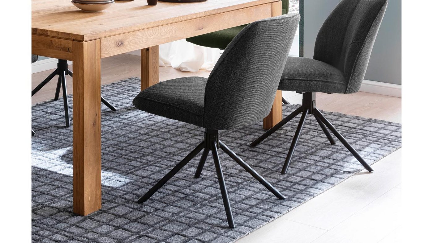 MCA furniture Drehstuhl 2er Set Drehstuhl Pemba Stuhl Webstoff anthrazit 180° drehbar (2 St) von MCA furniture